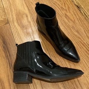 Marc Fisher LTD Black Patent Pointed Chelsea Boot